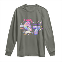 I Was 6 Now I Am 7 Long Sleeve Shirt Funny Birthday Alpha Kids - Wonder Print Shop