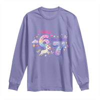 I Was 6 Now I Am 7 Long Sleeve Shirt Funny Birthday Alpha Kids - Wonder Print Shop