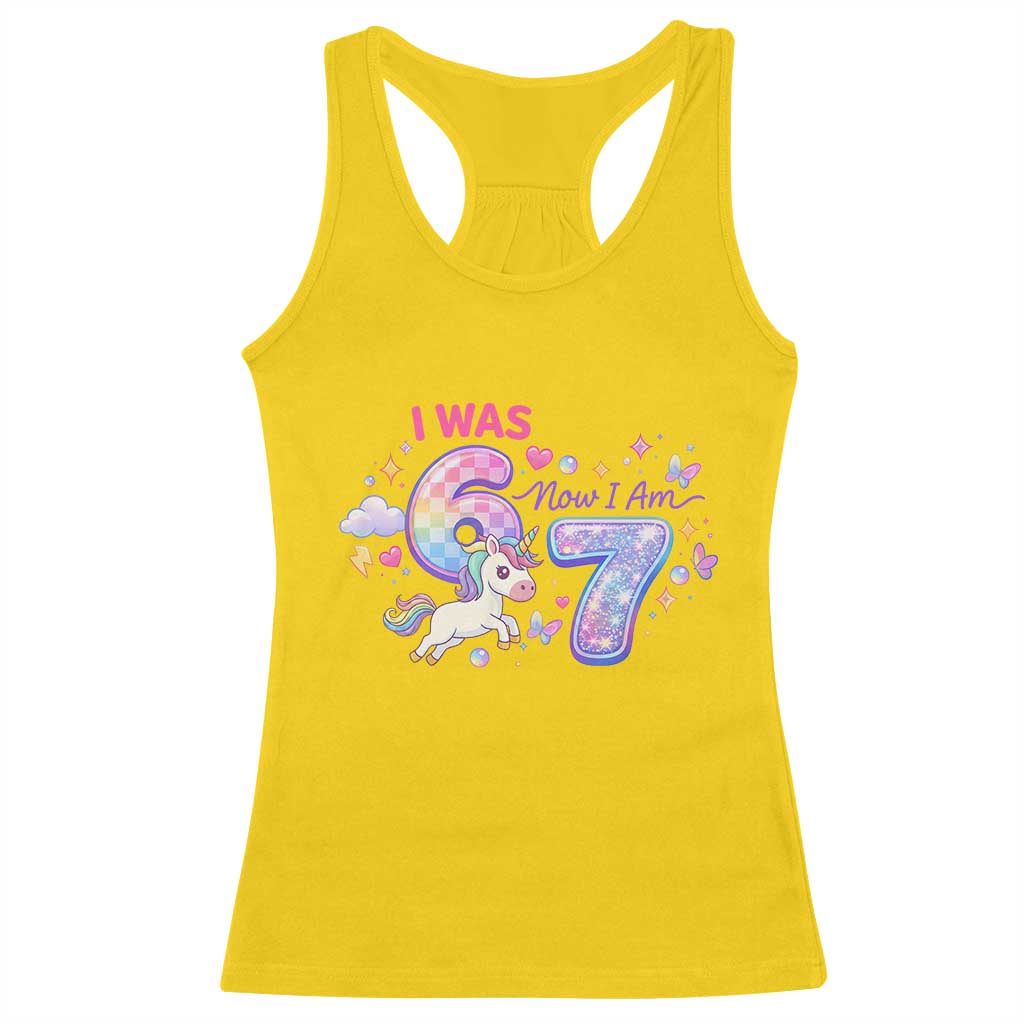 I Was 6 Now I Am 7 Racerback Tank Top Funny Birthday Alpha Kids - Wonder Print Shop