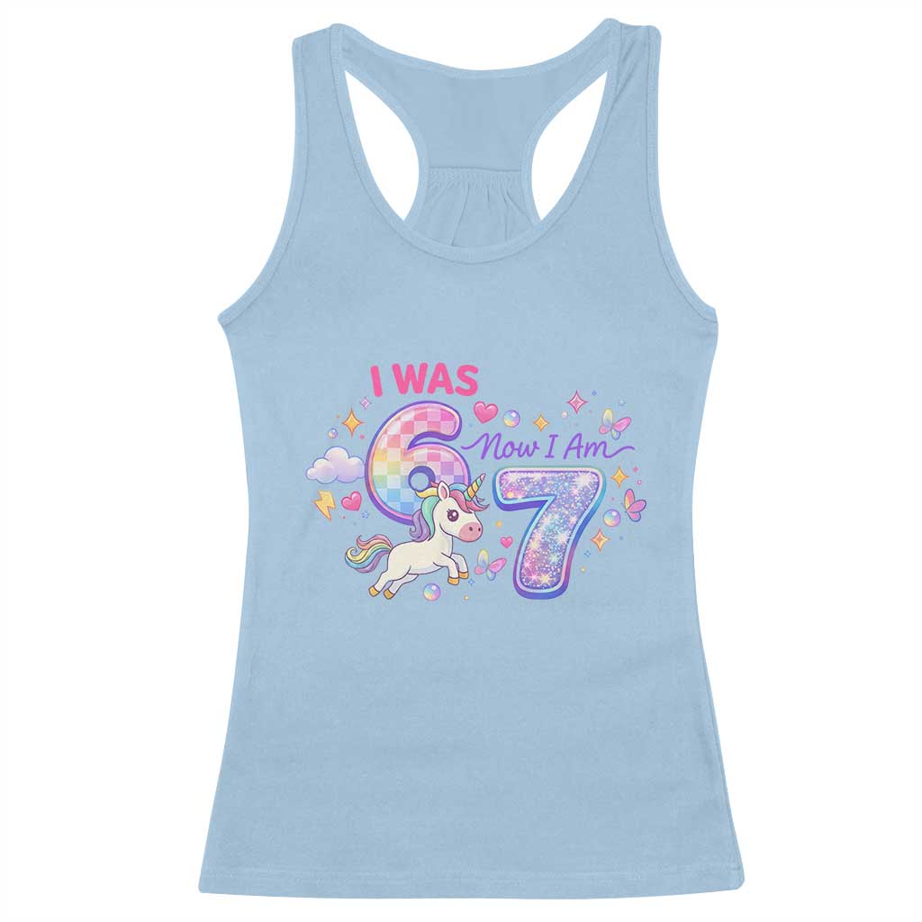 I Was 6 Now I Am 7 Racerback Tank Top Funny Birthday Alpha Kids - Wonder Print Shop