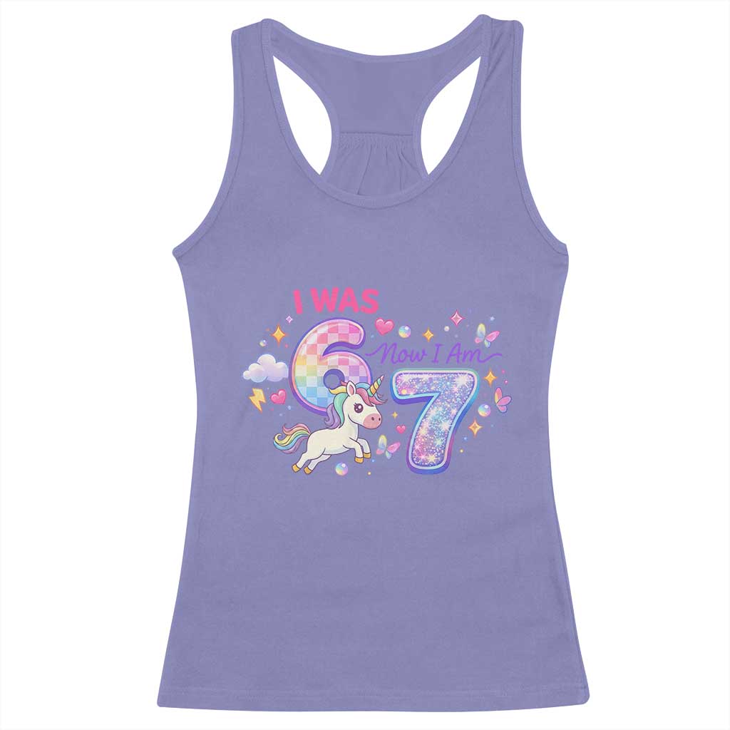 I Was 6 Now I Am 7 Racerback Tank Top Funny Birthday Alpha Kids - Wonder Print Shop