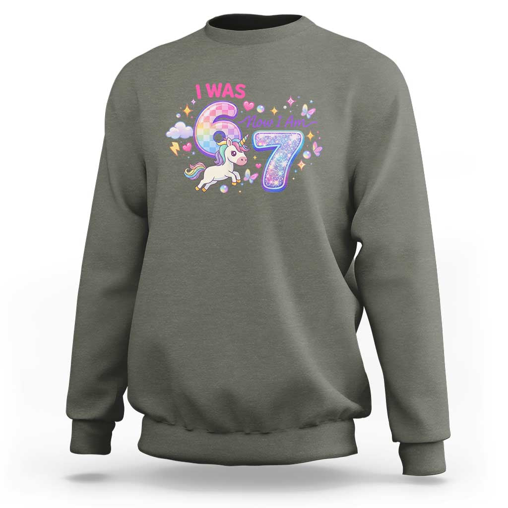 I Was 6 Now I Am 7 Sweatshirt Funny Birthday Alpha Kids - Wonder Print Shop