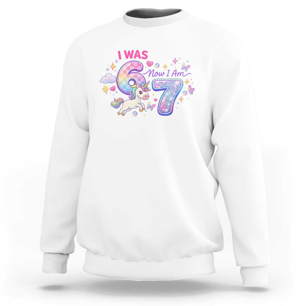 I Was 6 Now I Am 7 Sweatshirt Funny Birthday Alpha Kids - Wonder Print Shop