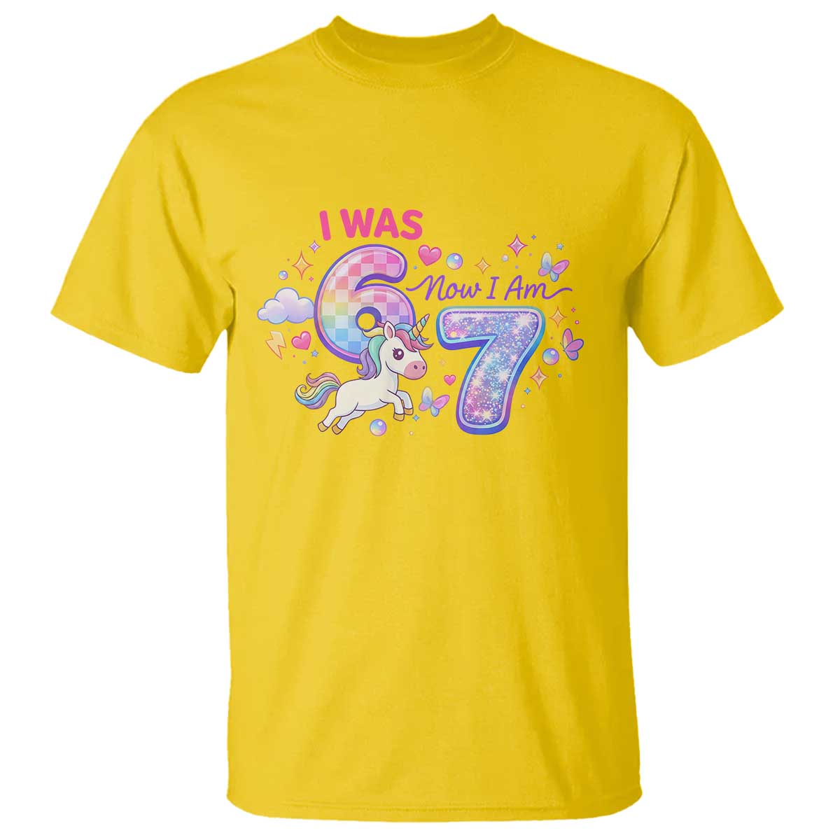 I Was 6 Now I Am 7 T Shirt Funny Birthday Alpha Kids - Wonder Print Shop