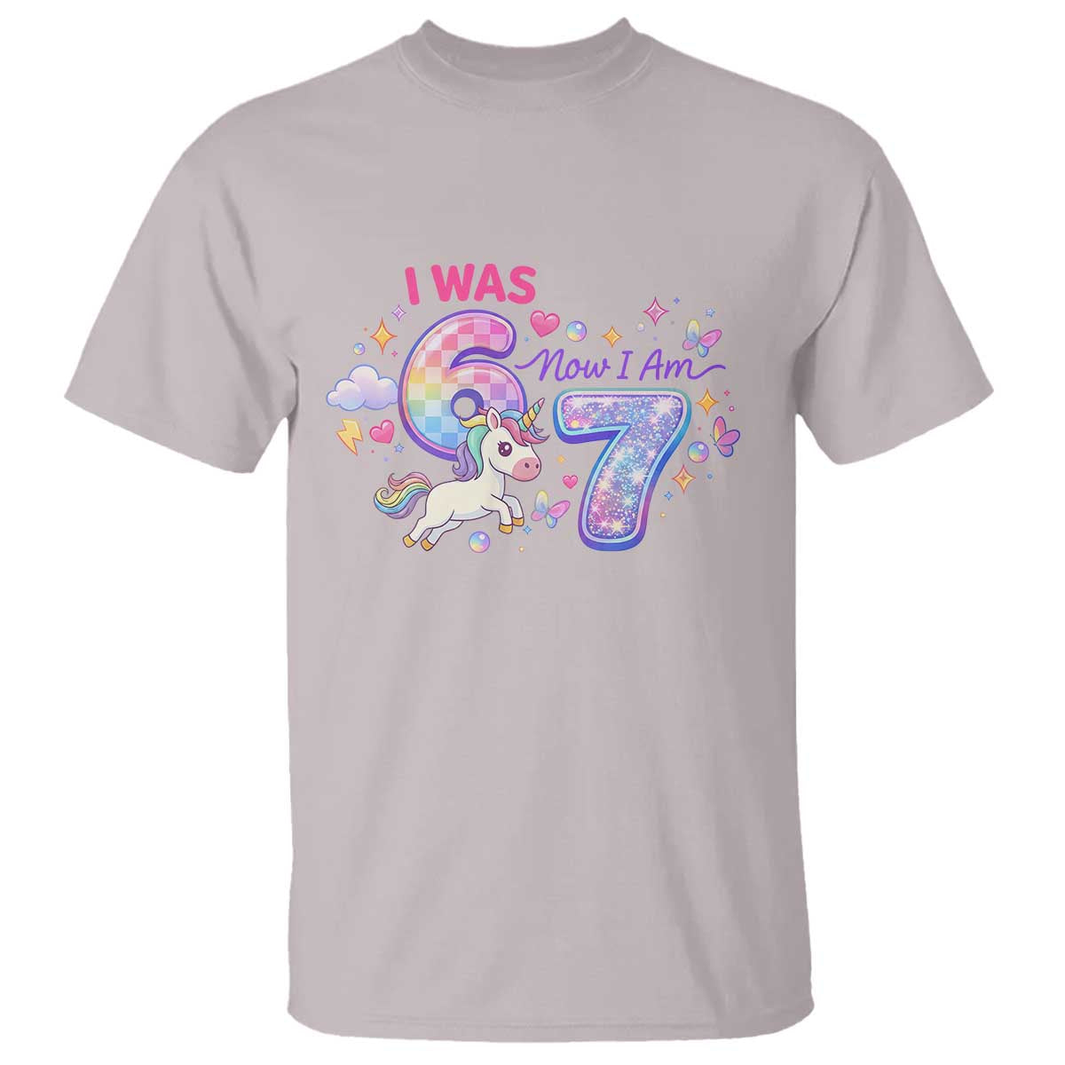 I Was 6 Now I Am 7 T Shirt Funny Birthday Alpha Kids - Wonder Print Shop