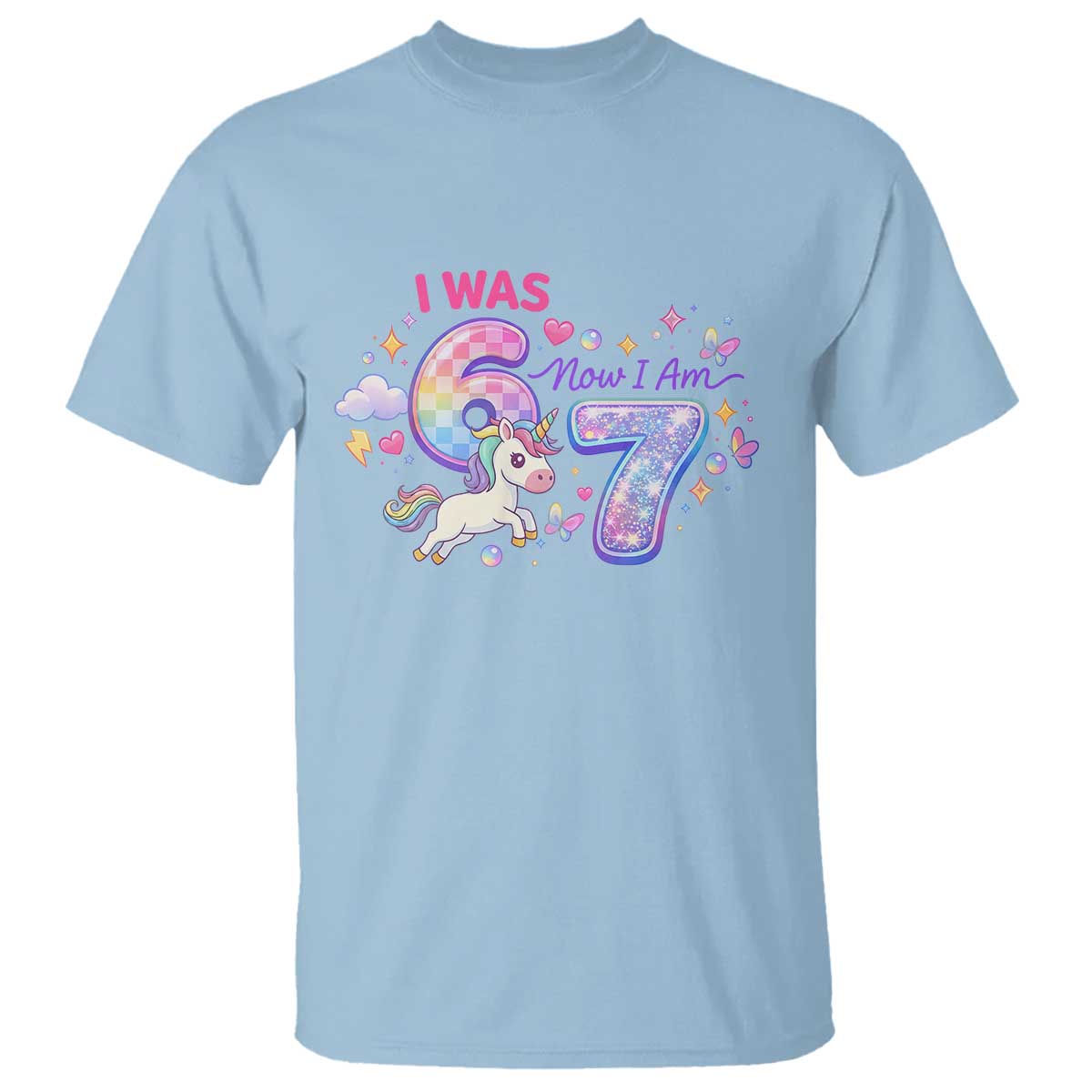 I Was 6 Now I Am 7 T Shirt Funny Birthday Alpha Kids - Wonder Print Shop
