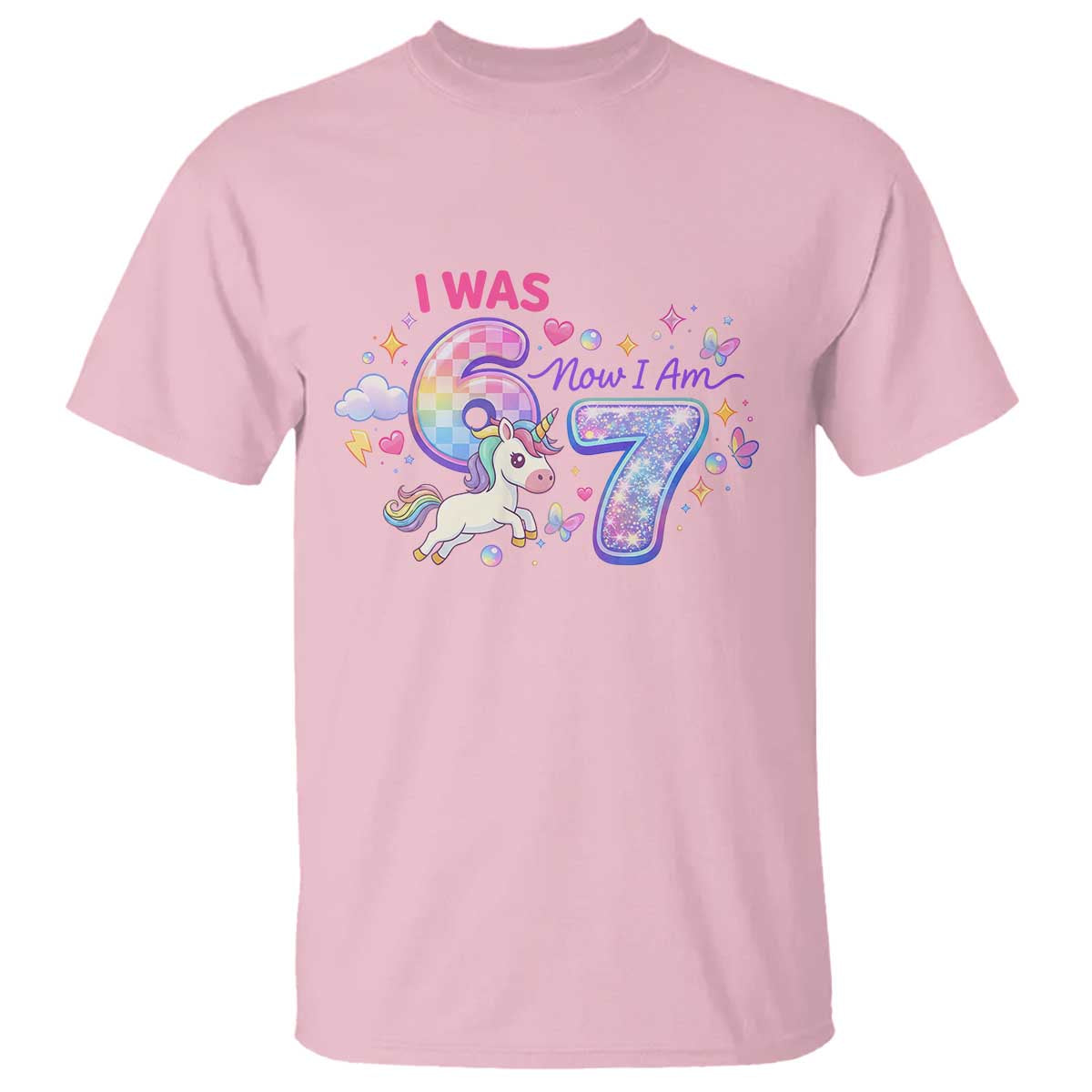 I Was 6 Now I Am 7 T Shirt Funny Birthday Alpha Kids - Wonder Print Shop