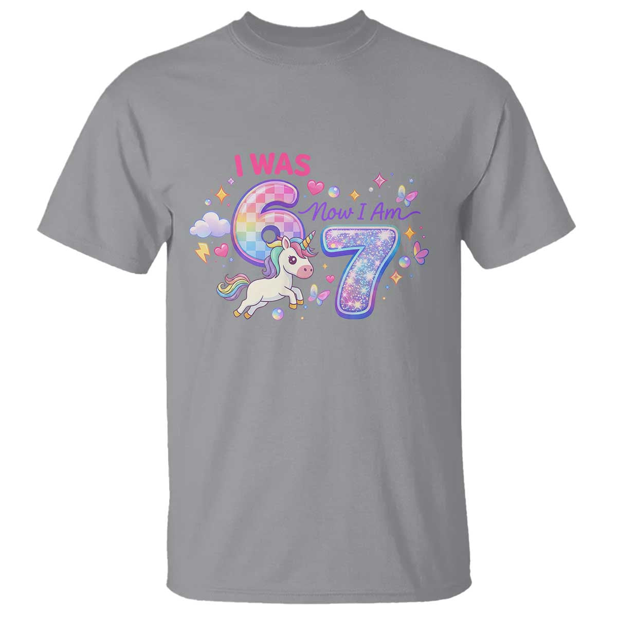 I Was 6 Now I Am 7 T Shirt Funny Birthday Alpha Kids - Wonder Print Shop