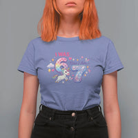 I Was 6 Now I Am 7 T Shirt For Women Funny Birthday Alpha Kids - Wonder Print Shop