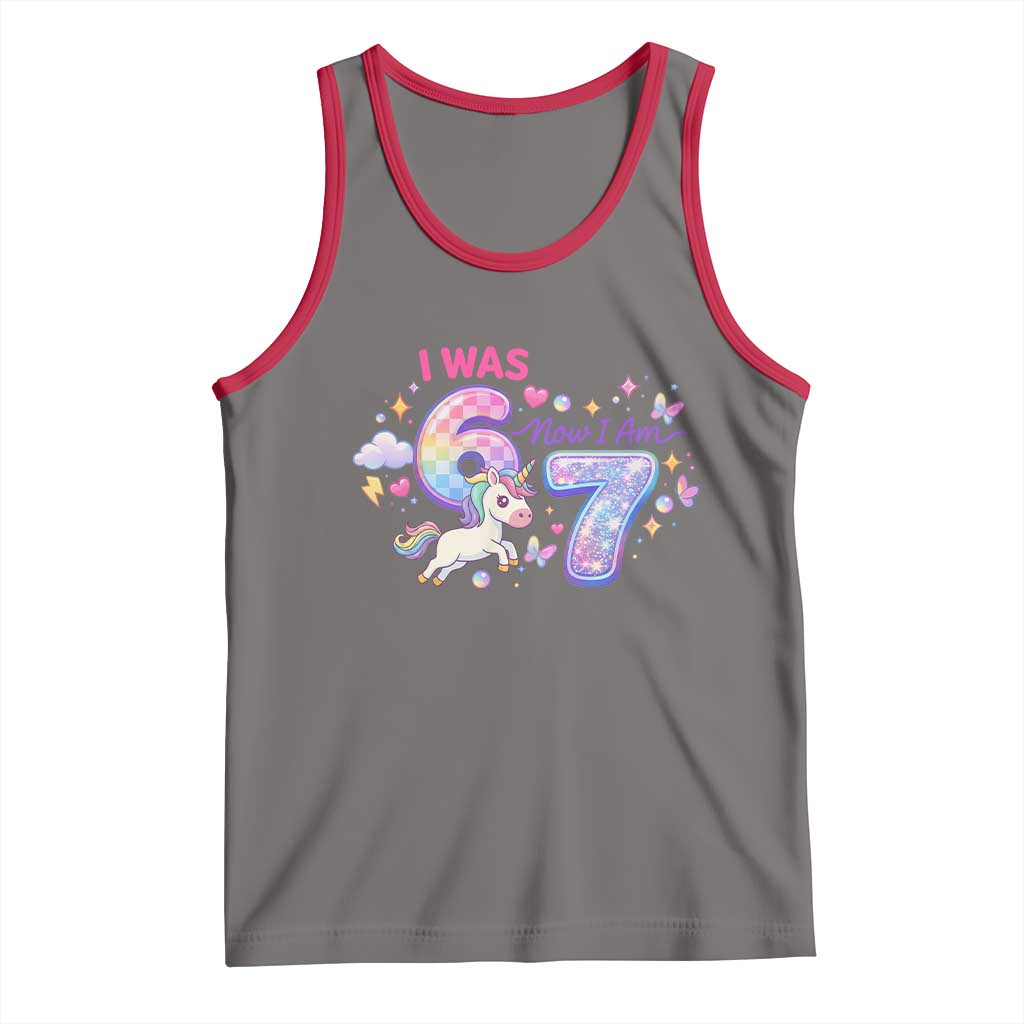 I Was 6 Now I Am 7 Tank Top Funny Birthday Alpha Kids - Wonder Print Shop