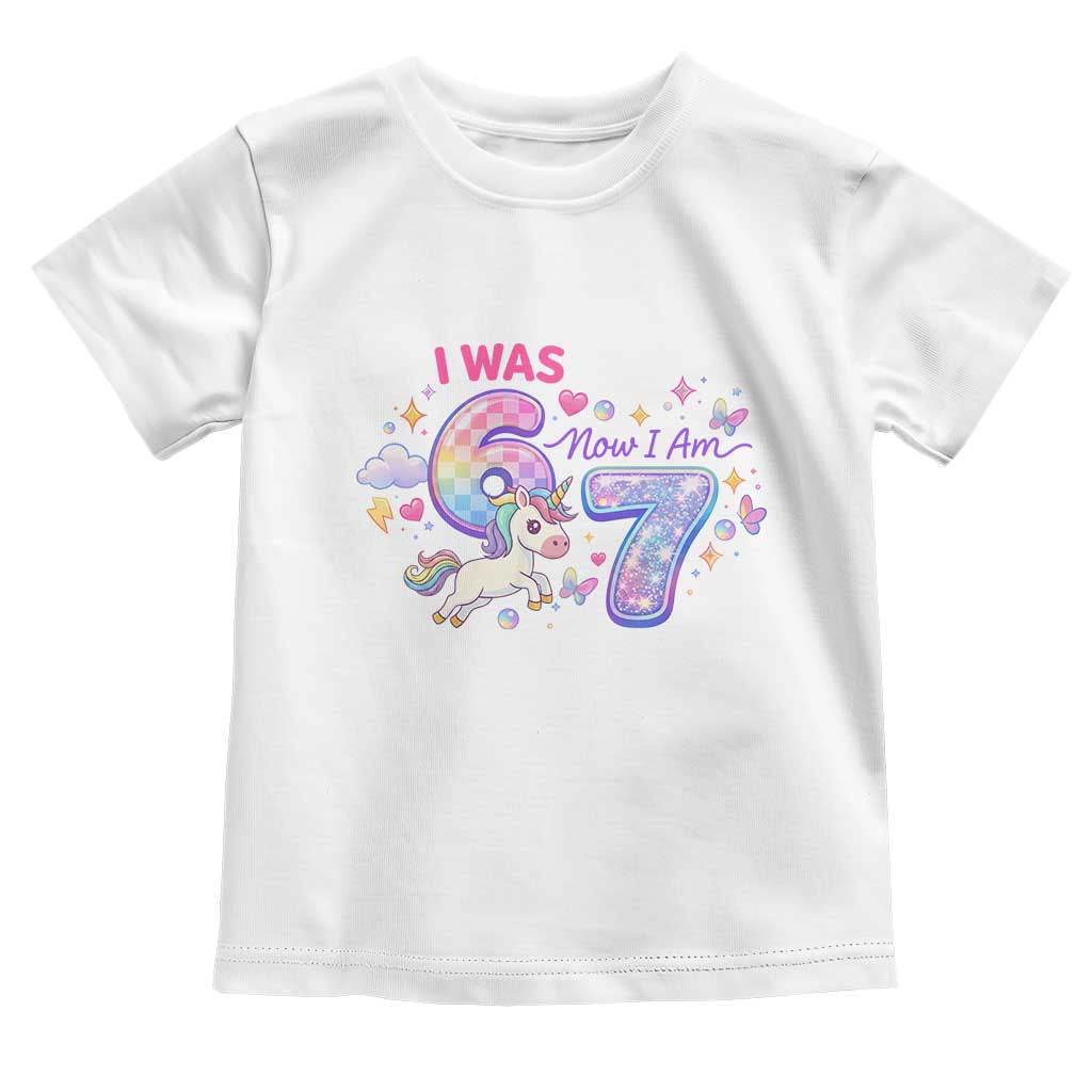I Was 6 Now I Am 7 Toddler T Shirt Funny Birthday Alpha Kids - Wonder Print Shop