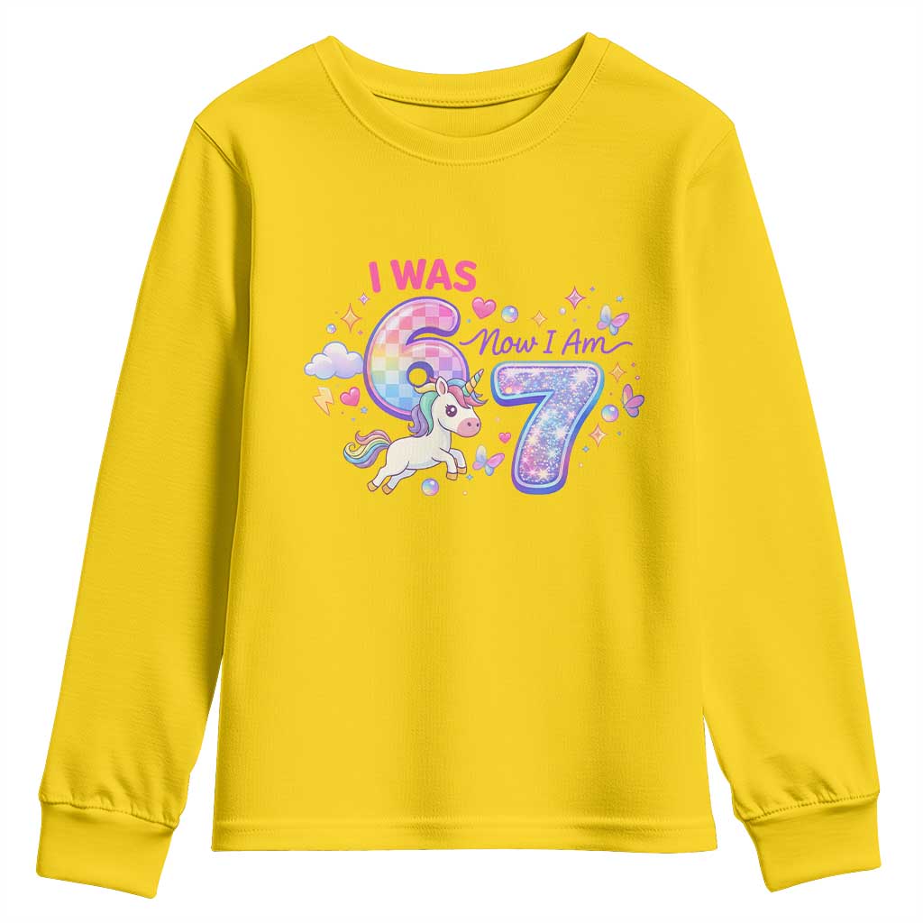 I Was 6 Now I Am 7 Youth Sweatshirt Funny Birthday Alpha Kids - Wonder Print Shop