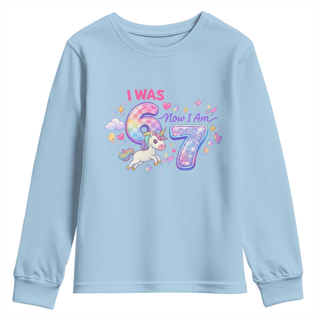 I Was 6 Now I Am 7 Youth Sweatshirt Funny Birthday Alpha Kids - Wonder Print Shop