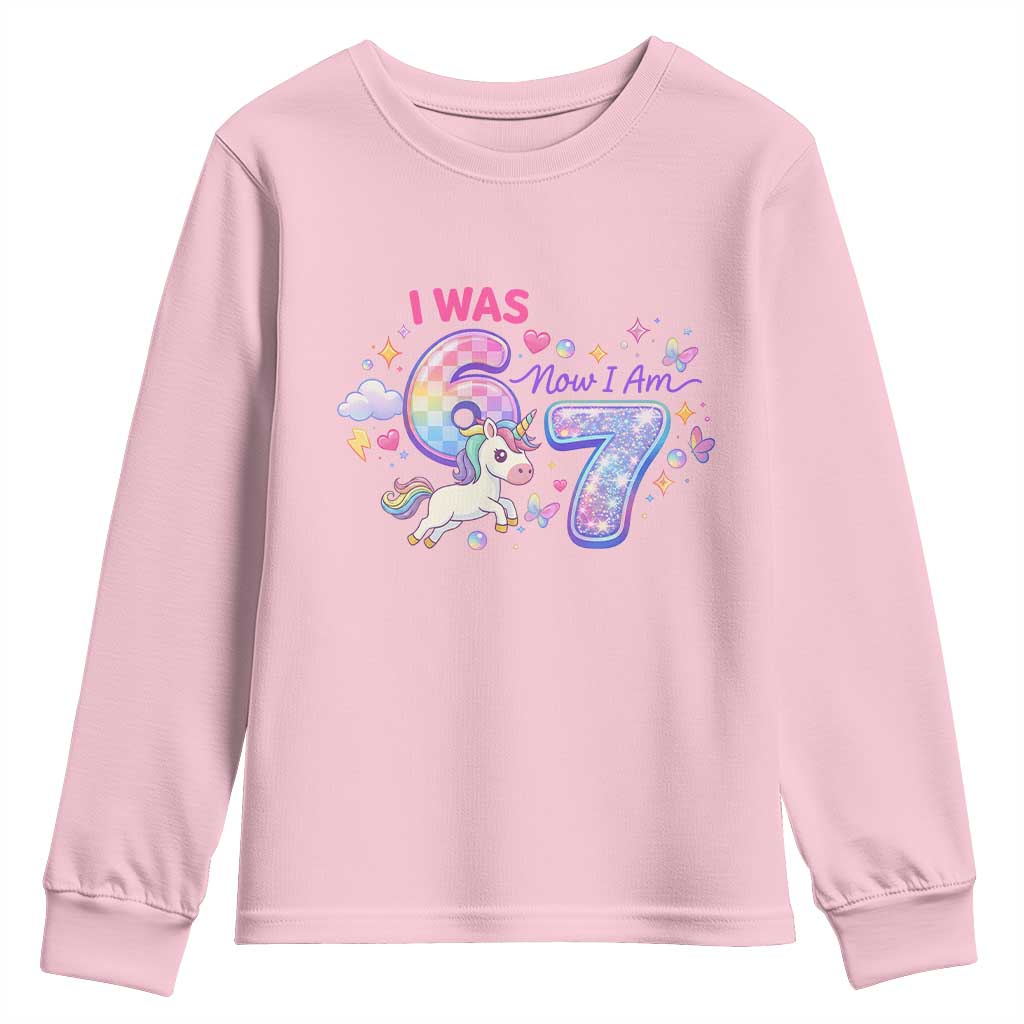 I Was 6 Now I Am 7 Youth Sweatshirt Funny Birthday Alpha Kids - Wonder Print Shop