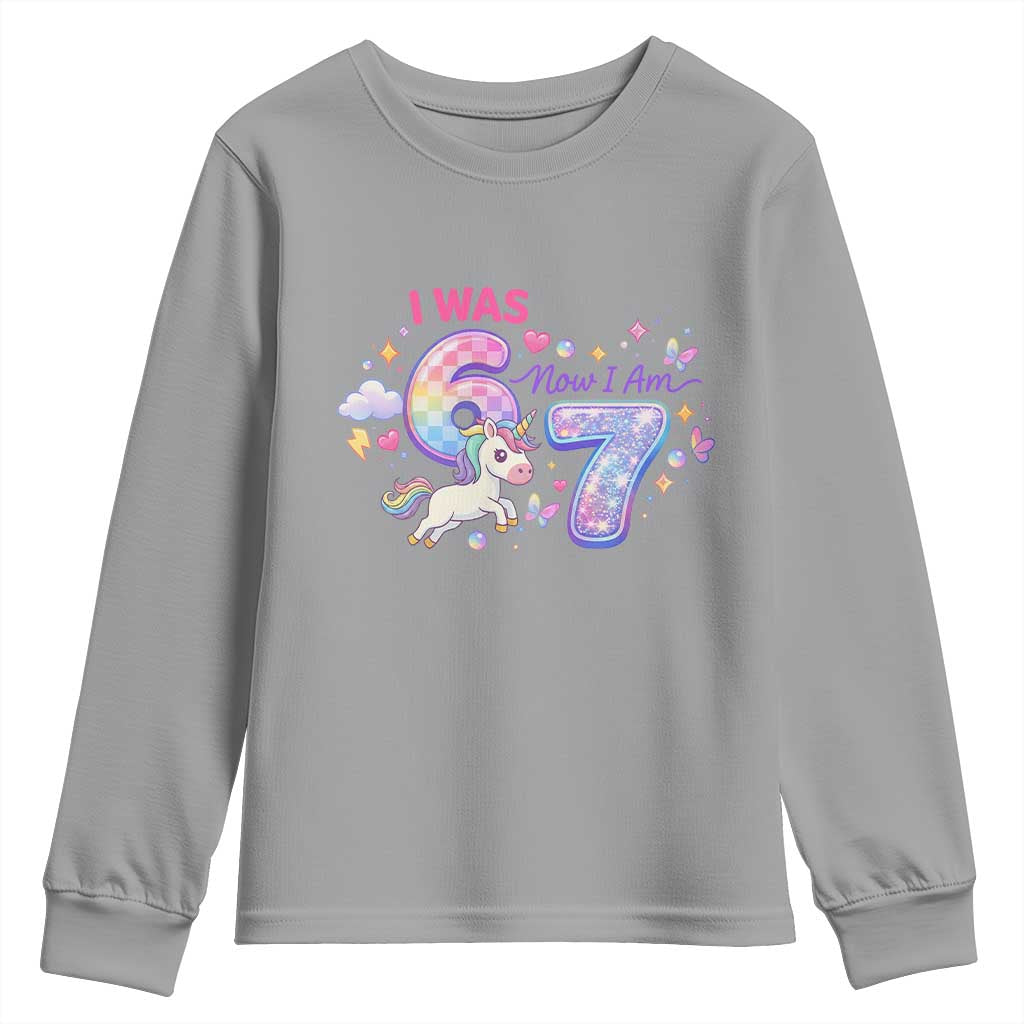 I Was 6 Now I Am 7 Youth Sweatshirt Funny Birthday Alpha Kids - Wonder Print Shop