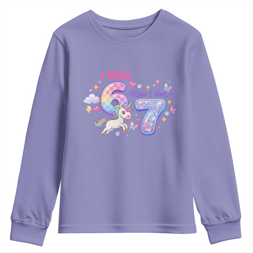 I Was 6 Now I Am 7 Youth Sweatshirt Funny Birthday Alpha Kids - Wonder Print Shop