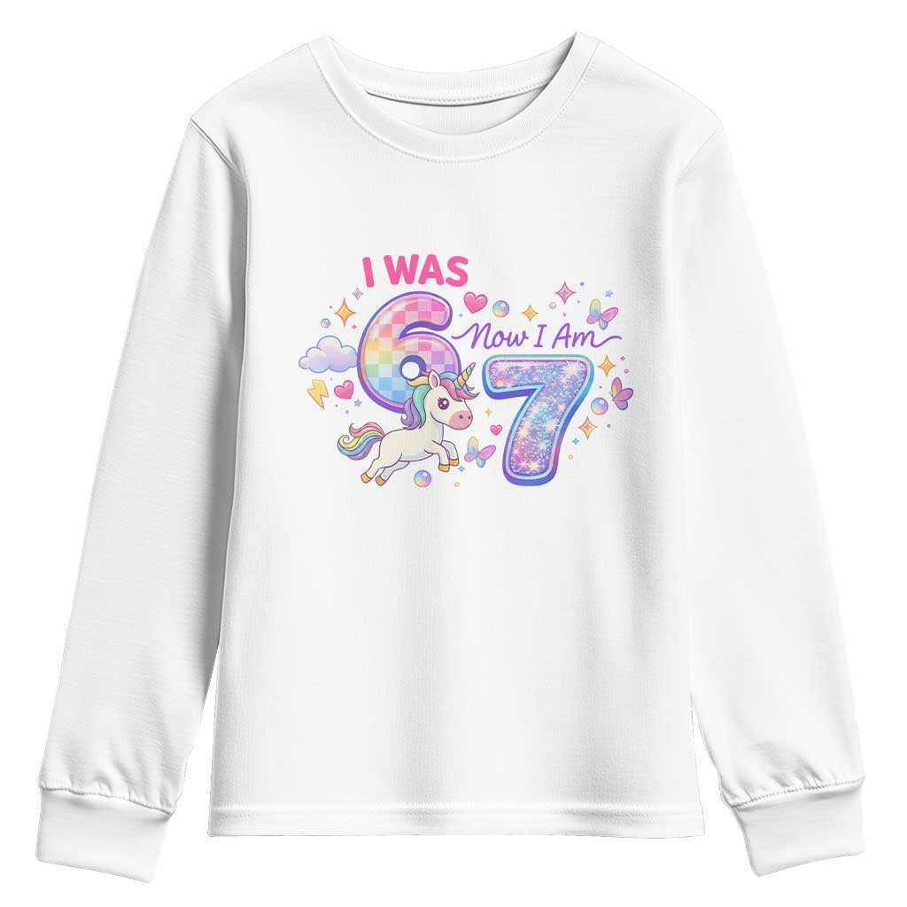 I Was 6 Now I Am 7 Youth Sweatshirt Funny Birthday Alpha Kids - Wonder Print Shop