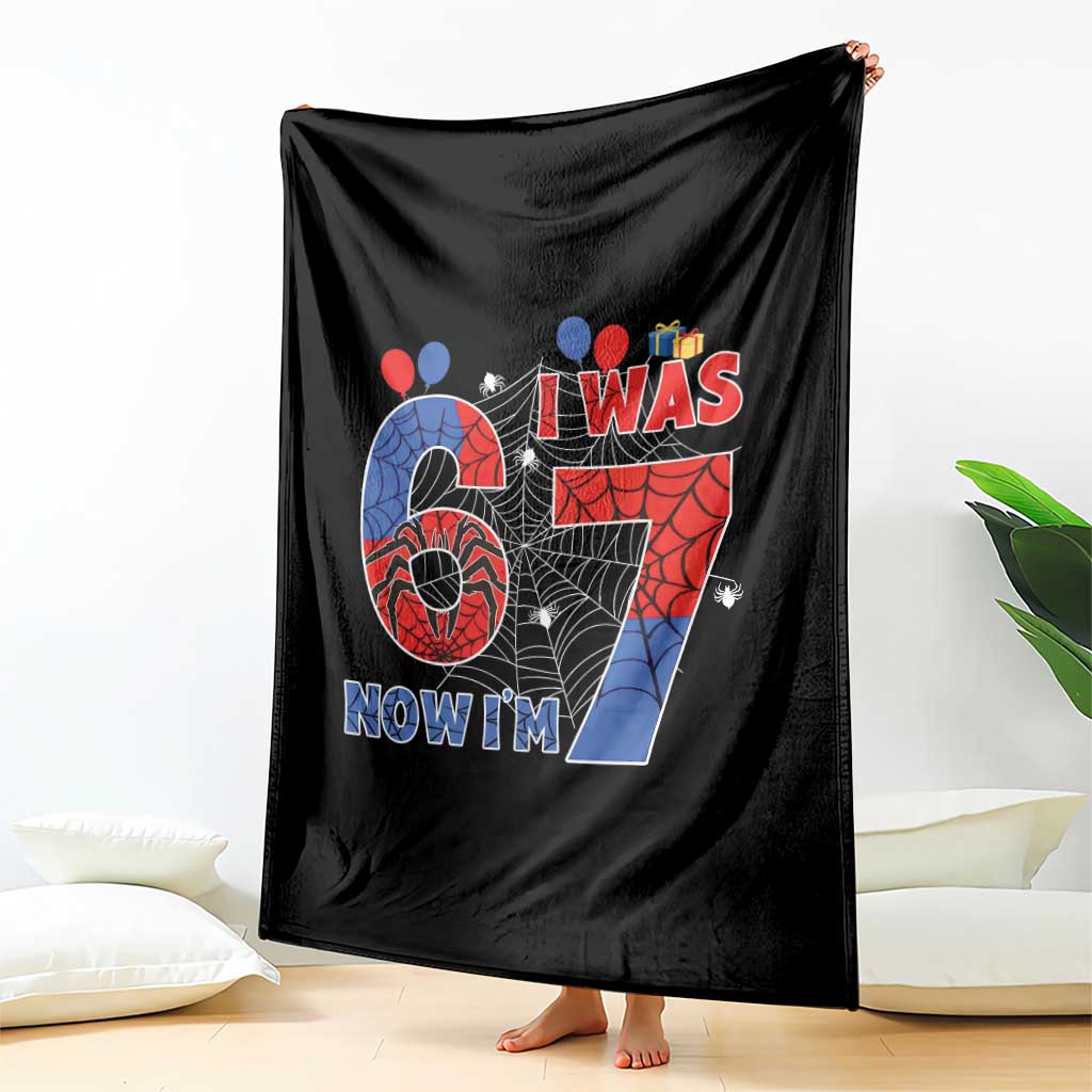 I Was 6 Now I Am 7 Throw Blanket Funny Spider Birthday Boy - Wonder Print Shop