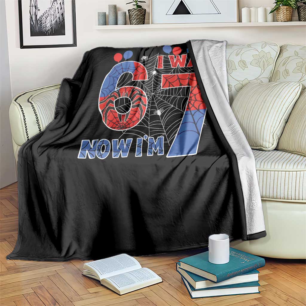 I Was 6 Now I Am 7 Throw Blanket Funny Spider Birthday Boy - Wonder Print Shop