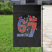 I Was 6 Now I Am 7 Garden Flag Funny Spider Birthday Boy - Wonder Print Shop