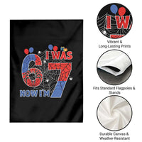 I Was 6 Now I Am 7 Garden Flag Funny Spider Birthday Boy - Wonder Print Shop