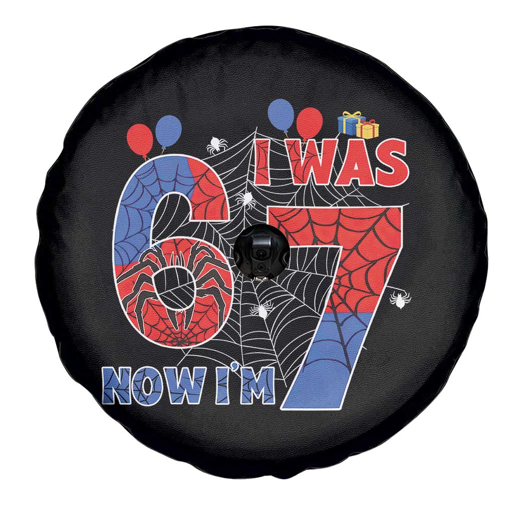 I Was 6 Now I Am 7 Spare Tire Cover Funny Spider Birthday Boy - Wonder Print Shop