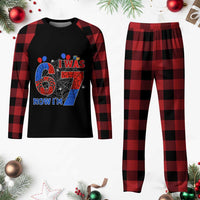 I Was 6 Now I Am 7 Plaid Pajama Set Funny Spider Birthday Boy - Wonder Print Shop