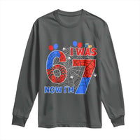 I Was 6 Now I Am 7 Long Sleeve Shirt Funny Spider Birthday Boy - Wonder Print Shop