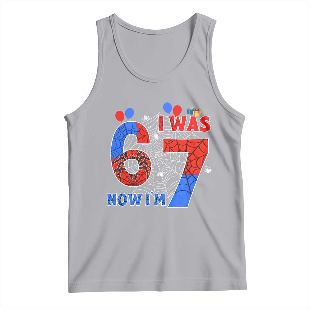 I Was 6 Now I Am 7 Tank Top Funny Spider Birthday Boy - Wonder Print Shop