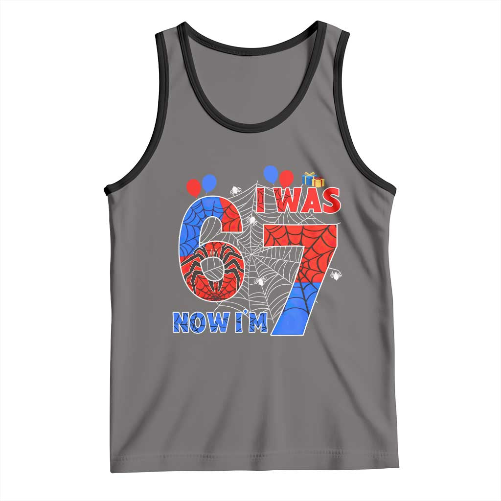 I Was 6 Now I Am 7 Tank Top Funny Spider Birthday Boy - Wonder Print Shop