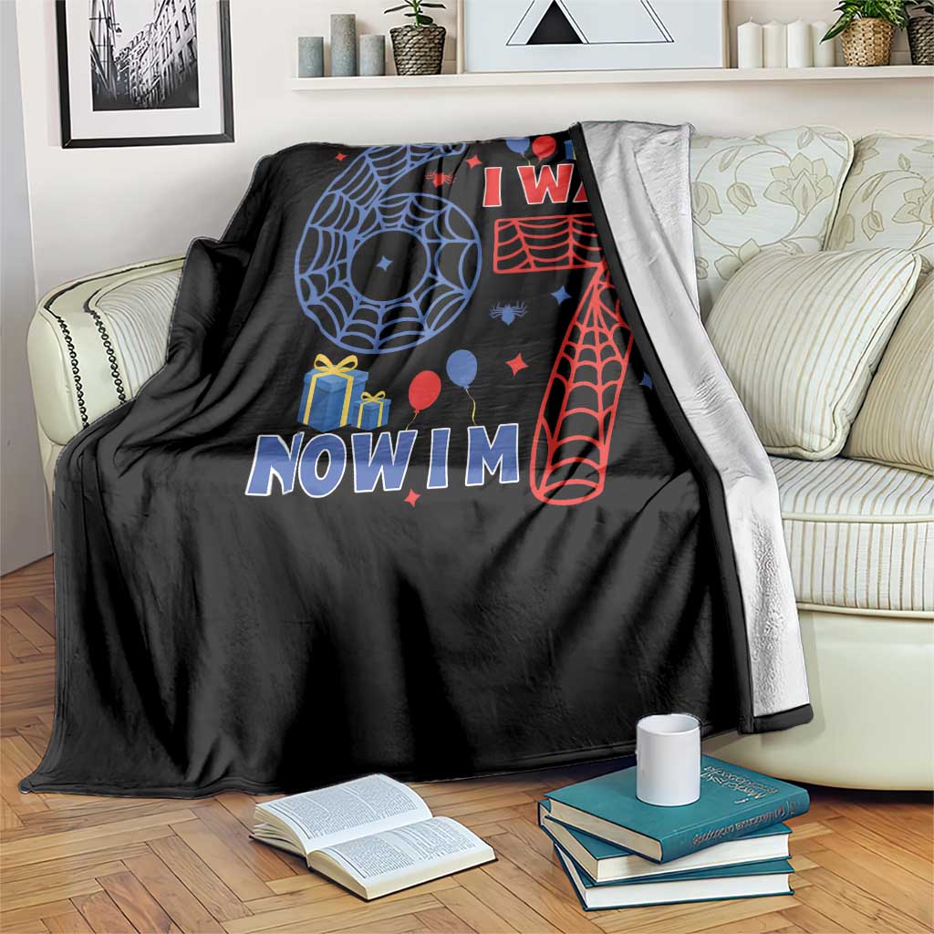 Spider Boy I Was 6 Now I Am 7 Throw Blanket Seventh Birthday Gift - Wonder Print Shop