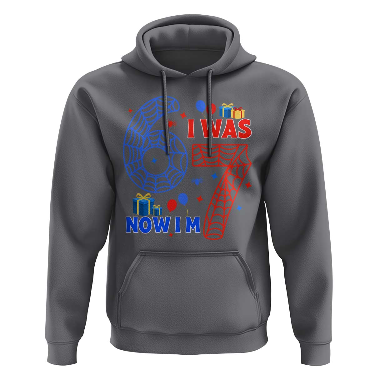 Spider Boy I Was 6 Now I Am 7 Hoodie Seventh Birthday Gift - Wonder Print Shop