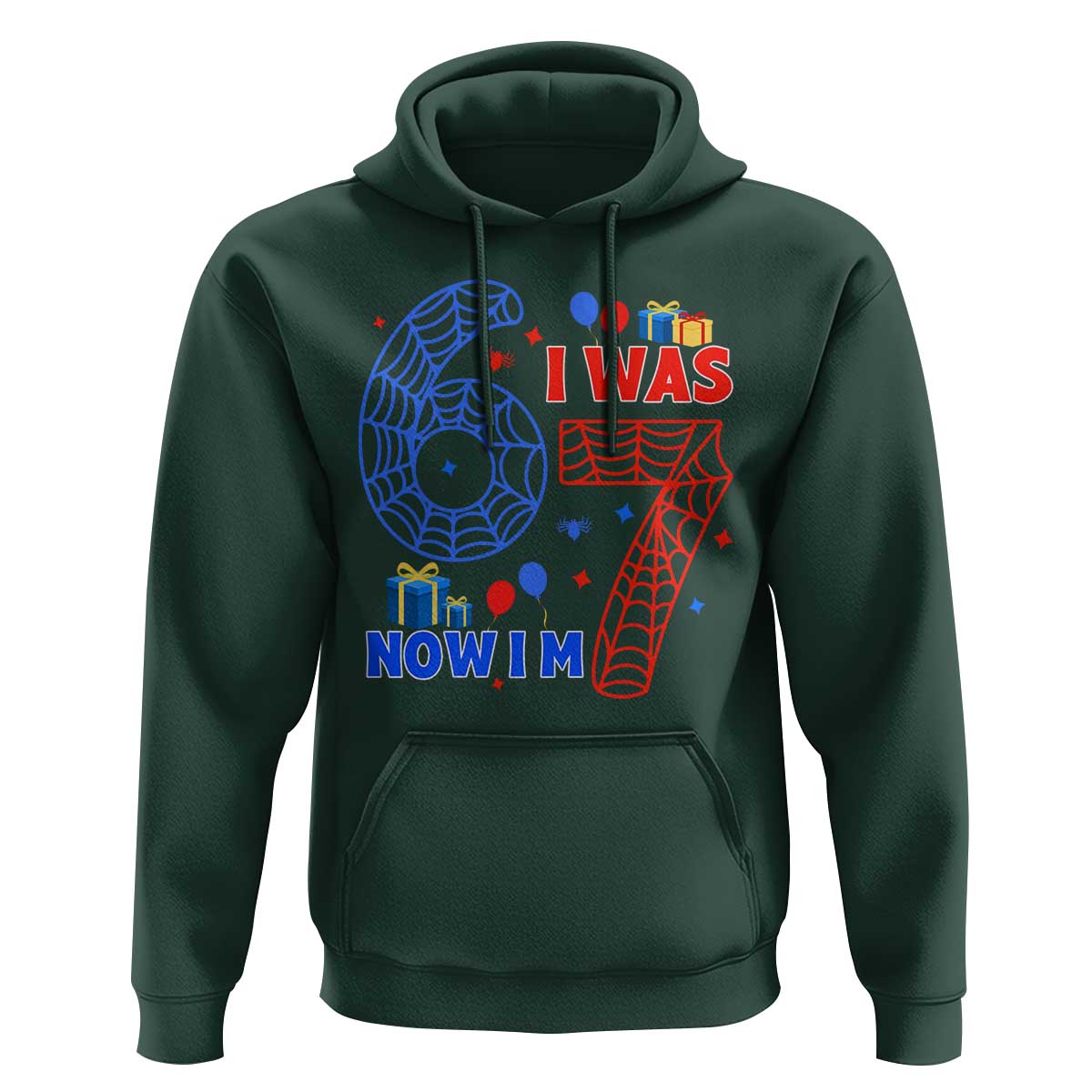 Spider Boy I Was 6 Now I Am 7 Hoodie Seventh Birthday Gift - Wonder Print Shop