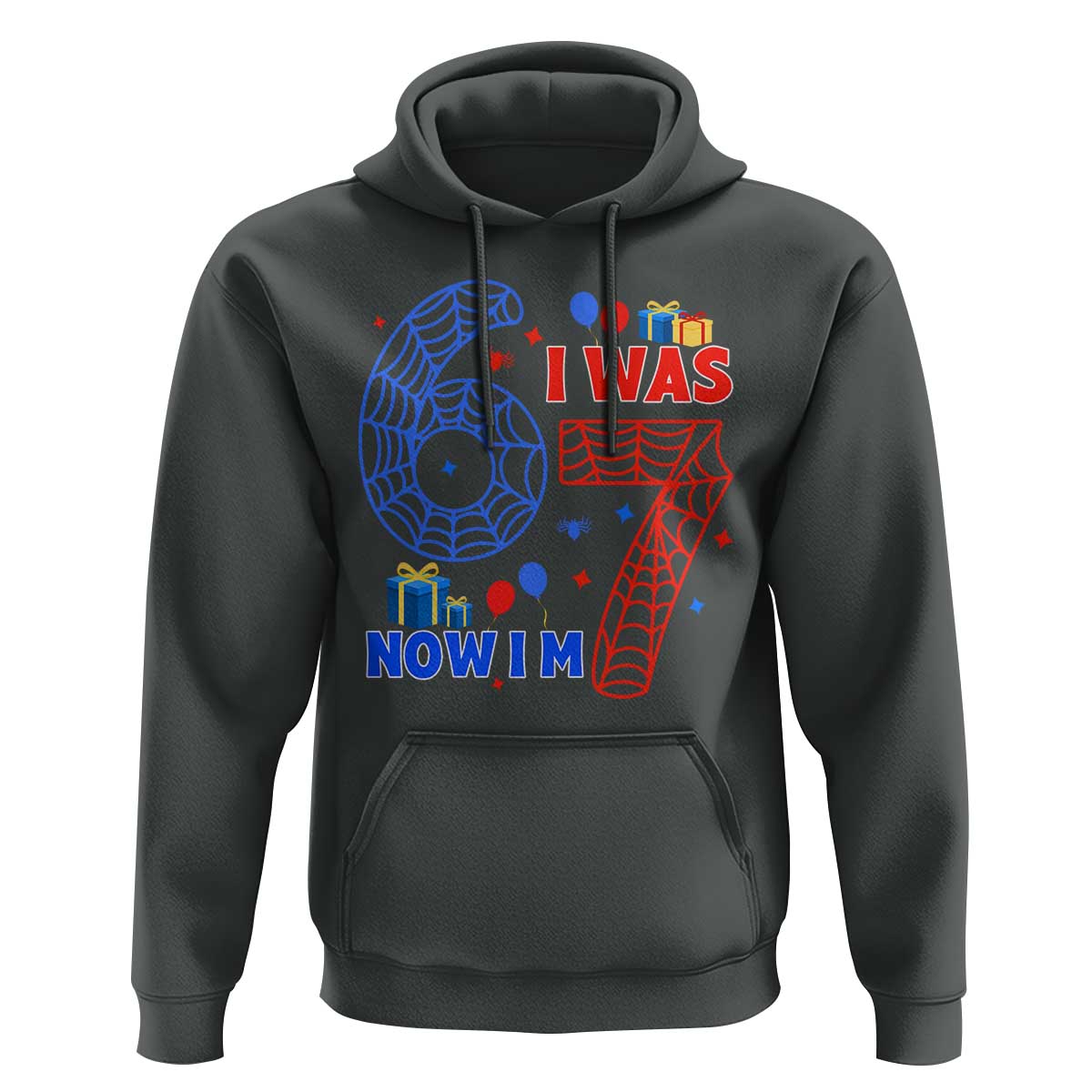 Spider Boy I Was 6 Now I Am 7 Hoodie Seventh Birthday Gift - Wonder Print Shop