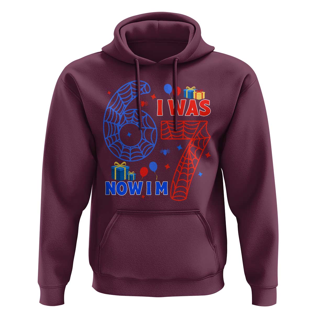 Spider Boy I Was 6 Now I Am 7 Hoodie Seventh Birthday Gift - Wonder Print Shop