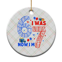 Spider Boy I Was 6 Now I Am 7 Ceramic Ornament Seventh Birthday Gift - Wonder Print Shop