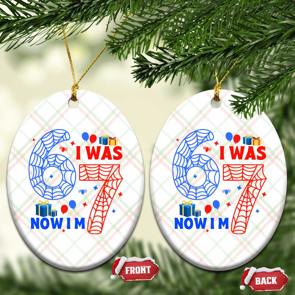Spider Boy I Was 6 Now I Am 7 Ceramic Ornament Seventh Birthday Gift - Wonder Print Shop