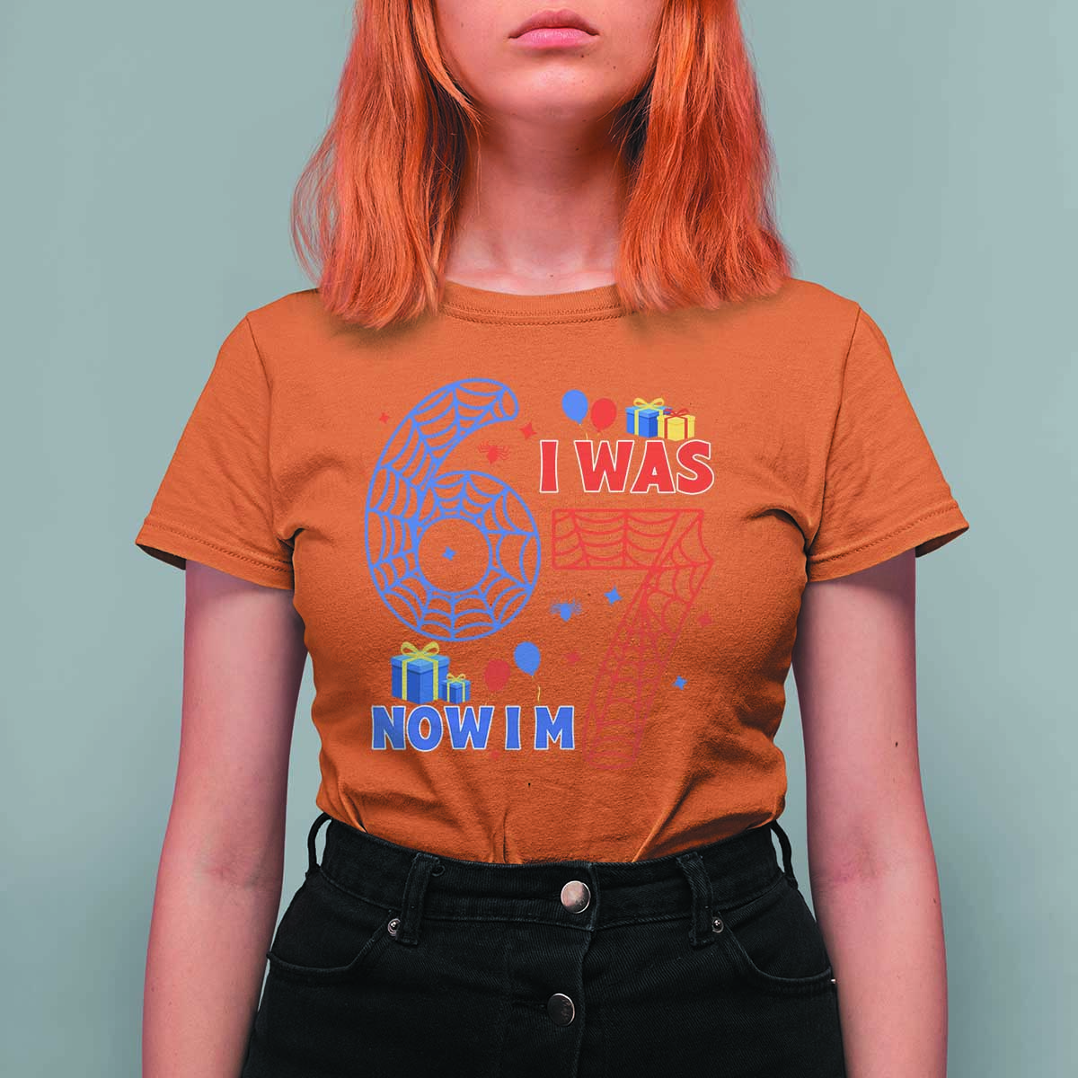 Spider Boy I Was 6 Now I Am 7 T Shirt For Women Seventh Birthday Gift - Wonder Print Shop