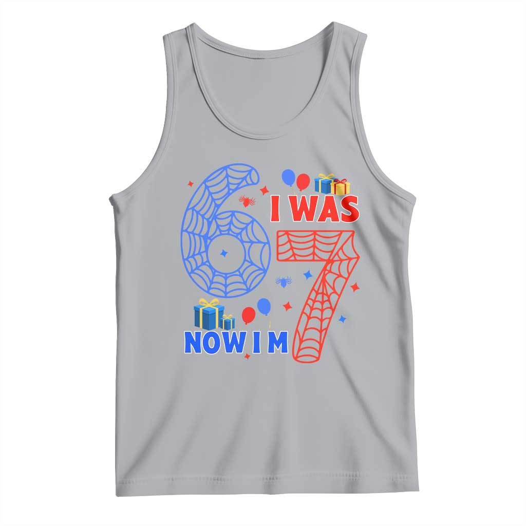 Spider Boy I Was 6 Now I Am 7 Tank Top Seventh Birthday Gift - Wonder Print Shop