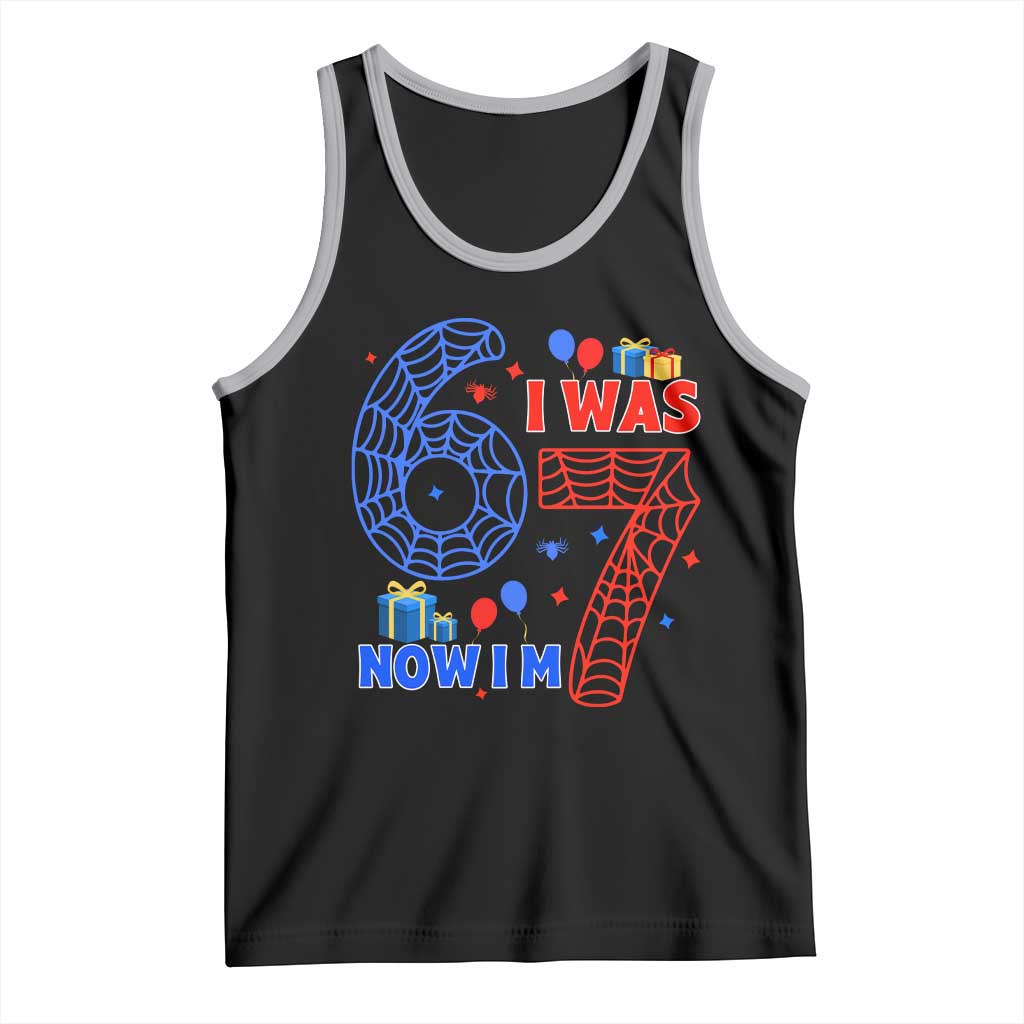 Spider Boy I Was 6 Now I Am 7 Tank Top Seventh Birthday Gift - Wonder Print Shop
