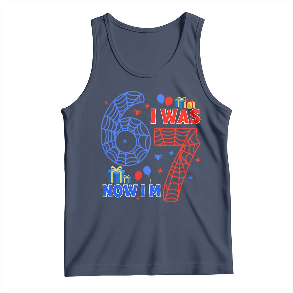 Spider Boy I Was 6 Now I Am 7 Tank Top Seventh Birthday Gift - Wonder Print Shop
