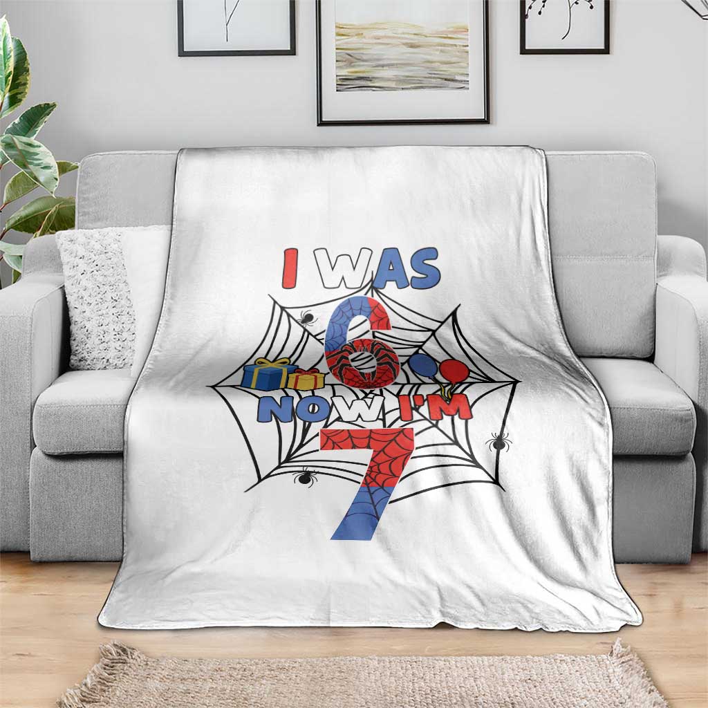 I Was 6 Now I Am 7 Throw Blanket Spider Themed Birthday Boy - Wonder Print Shop