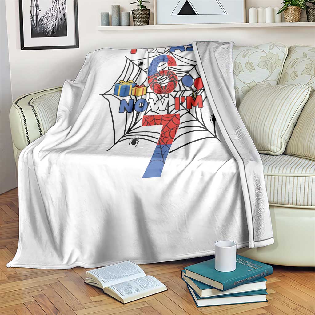 I Was 6 Now I Am 7 Throw Blanket Spider Themed Birthday Boy - Wonder Print Shop