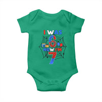 I Was 6 Now I Am 7 Baby Onesie Spider Themed Birthday Boy - Wonder Print Shop
