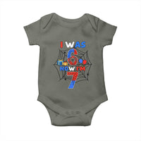 I Was 6 Now I Am 7 Baby Onesie Spider Themed Birthday Boy - Wonder Print Shop