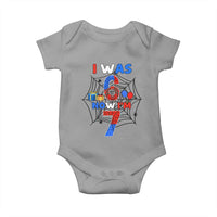 I Was 6 Now I Am 7 Baby Onesie Spider Themed Birthday Boy - Wonder Print Shop