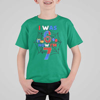 I Was 6 Now I Am 7 T Shirt For Kid Spider Themed Birthday Boy - Wonder Print Shop