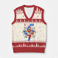 I Was 6 Now I Am 7 V-Neck Knit Sweater Vest Spider Themed Birthday Boy - Wonder Print Shop