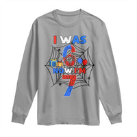 I Was 6 Now I Am 7 Long Sleeve Shirt Spider Themed Birthday Boy - Wonder Print Shop