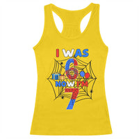 I Was 6 Now I Am 7 Racerback Tank Top Spider Themed Birthday Boy - Wonder Print Shop
